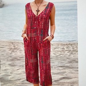 Women’s Geometric Sleeveless Jumpsuit